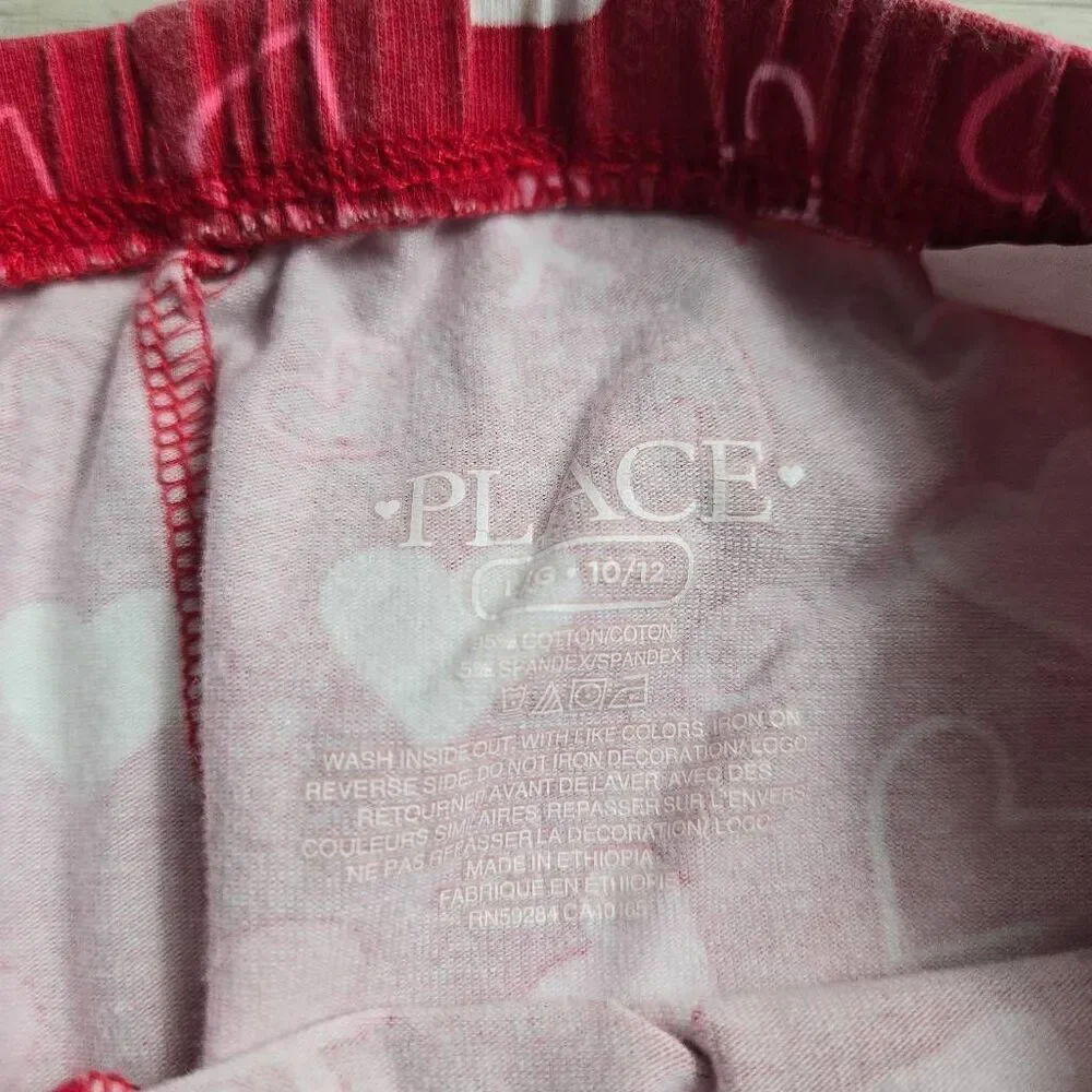 Children's Place Valentines heart leggings L10/12